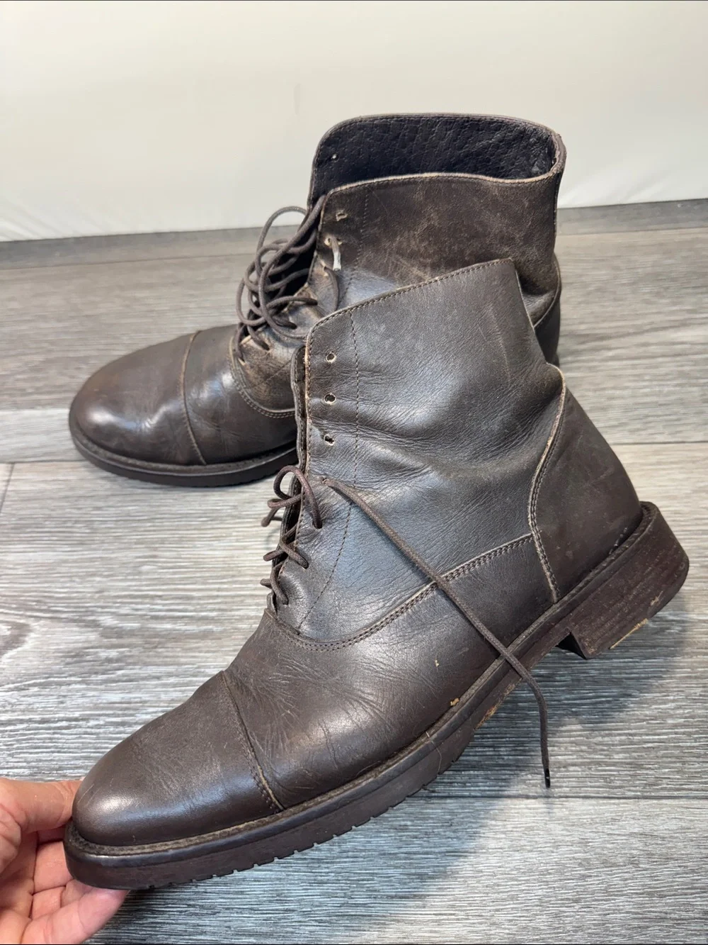 Banana Republic Brown Leather Lace-Up men’s boots Sz 10.5 (h182)